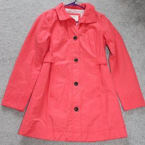Eddie Bauer XS Coral Classic Trench Coat Belted